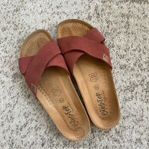 BioStep slip on sandals (Genuine leather, Made in Spain, terracotta)